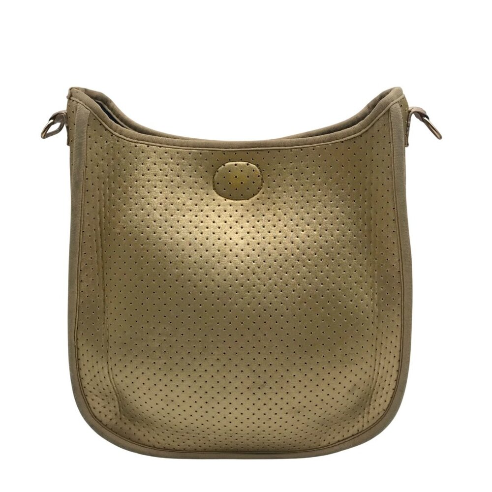Ah Domed Gold Fabric Messenger Bag